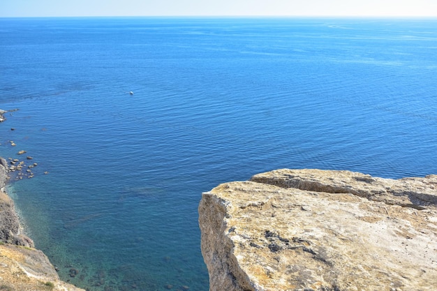 rock by sea, rock cliff by sea, summer black sea