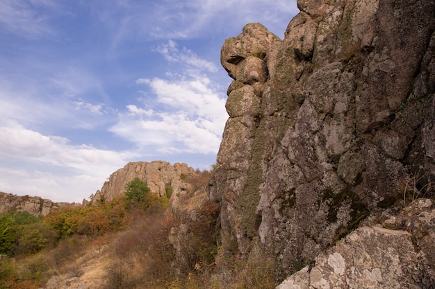 Rock canyon against beautiful sunset