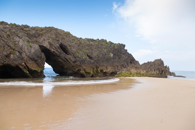 Rock formation in San Antolin beach Spain