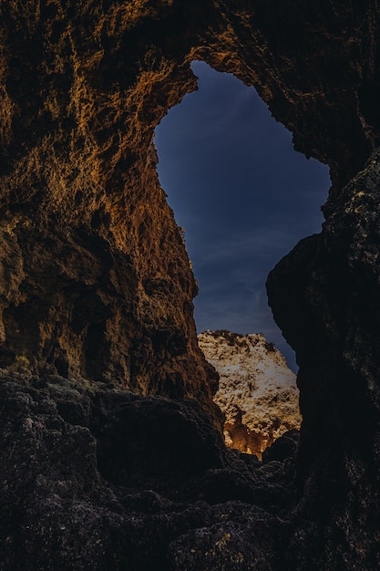 Photo rock formations in cave