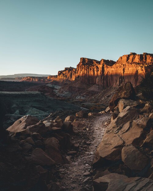 Photo rock formations at seaside