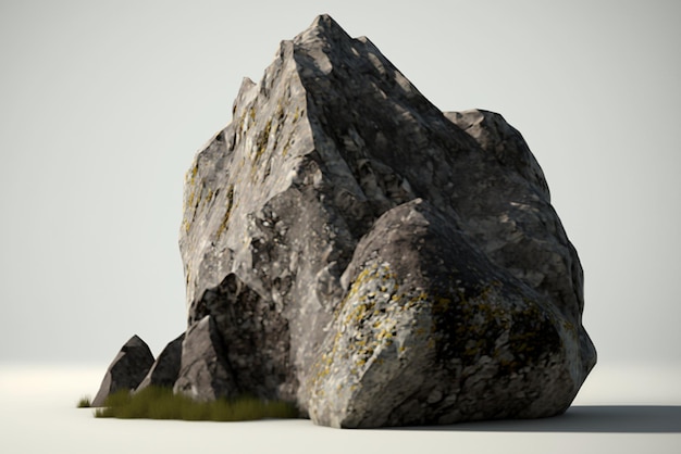 A rock isolated on a white background