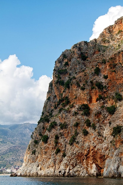 Rock and Mediterranean sea in Turkey