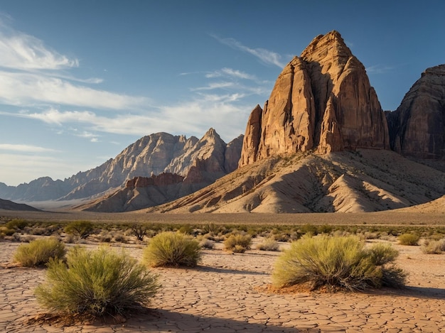 Photo rock mountains with desert background nature landscape desert