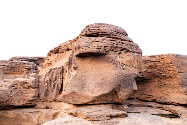 Rock stone part on white background isolate