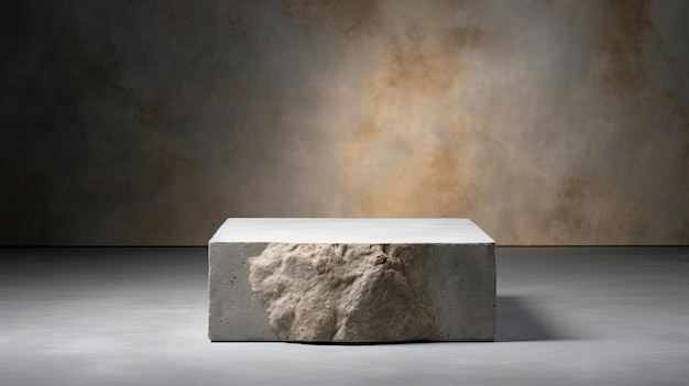 Rock stone podium background Illustration AI Generative