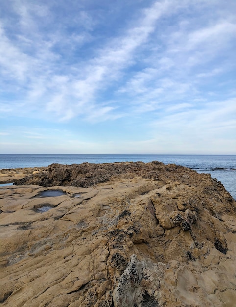 Rock stoned seaside shore