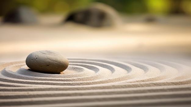 a rock on a table with a rock in the middle.