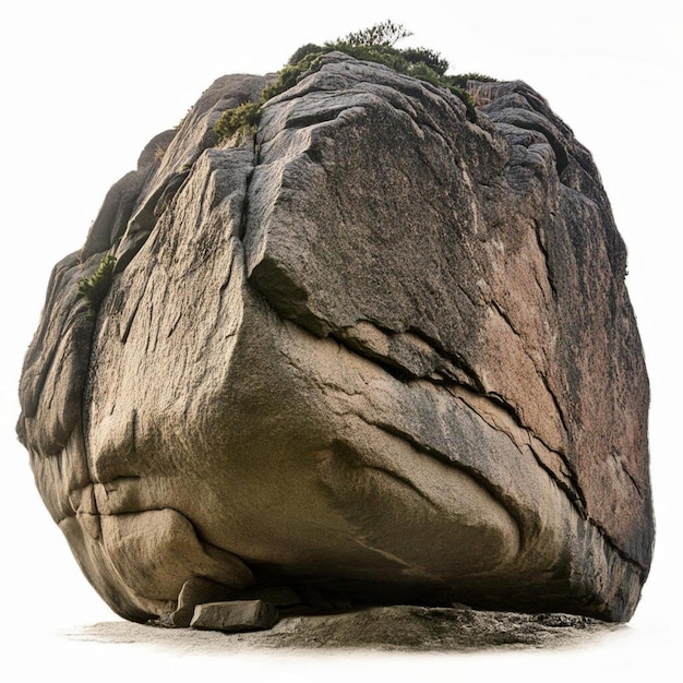 Photo a rock with a tree growing out of it