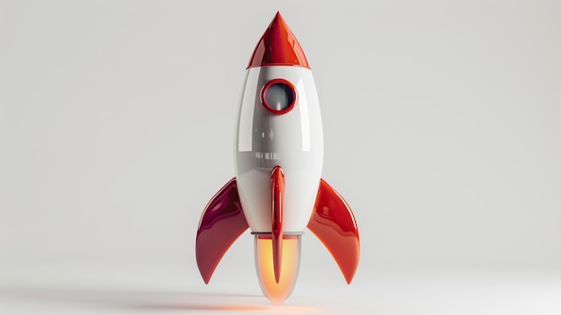 Rocket Spaceship 3D model Business concept generative ai