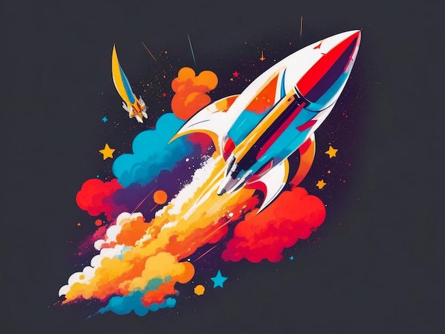 Rocket tshirt design vector artworK