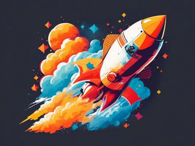 Rocket tshirt design vector artworK