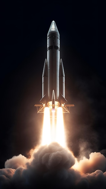 A rocket with the word space on it