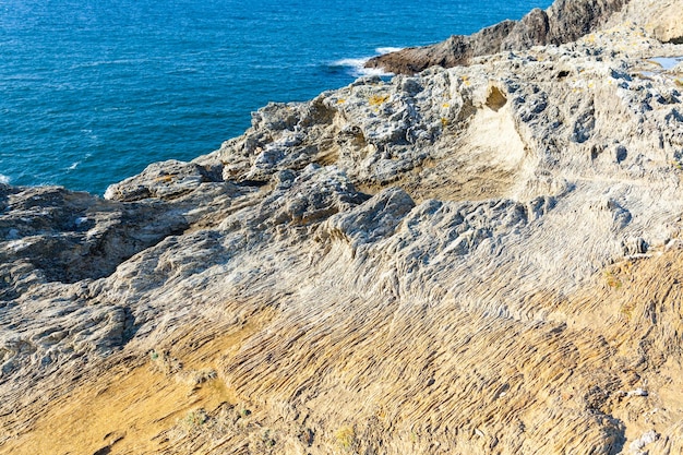 The rocks and cliffs in the ocean of the famous island Belle Ile en Mer in France