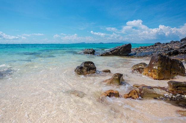 Rocks , sea and blue sky