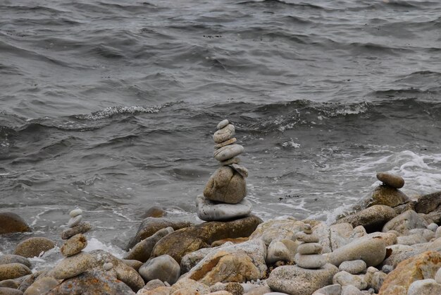 Rocks in sea