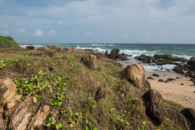 Rocks on the shore of the Indian ocean, Galle, Sri Lanka