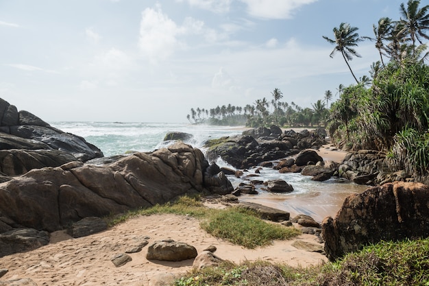 Rocks on the shore of the Indian ocean, Galle, Sri Lanka