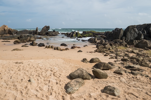 Rocks on the shore of the Indian ocean, Galle, Sri Lanka