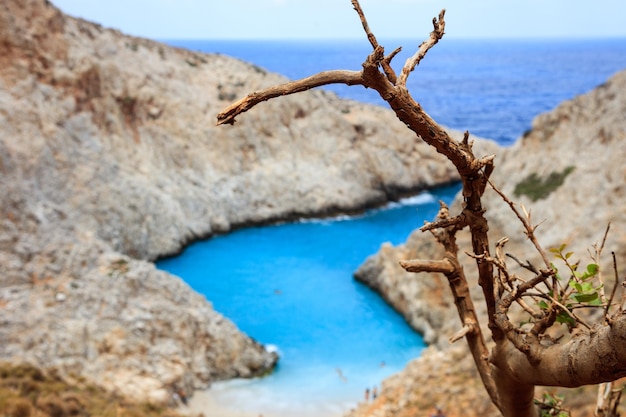 Rocks over a small beach