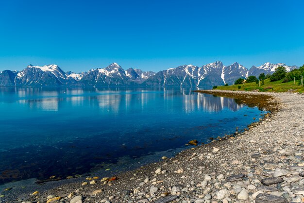 Rocks of the Sognefjord, third longest fjord in the world and largest in Norway.