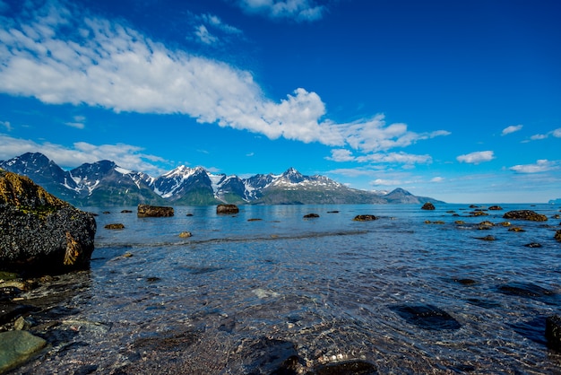 Rocks of the Sognefjord, third longest fjord in the world and largest in Norway.