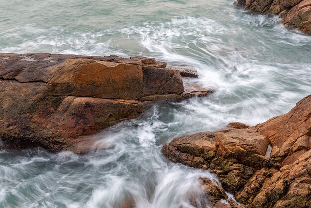 Rocks and waves by the sea