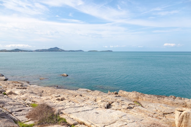 Rocky beach and sea