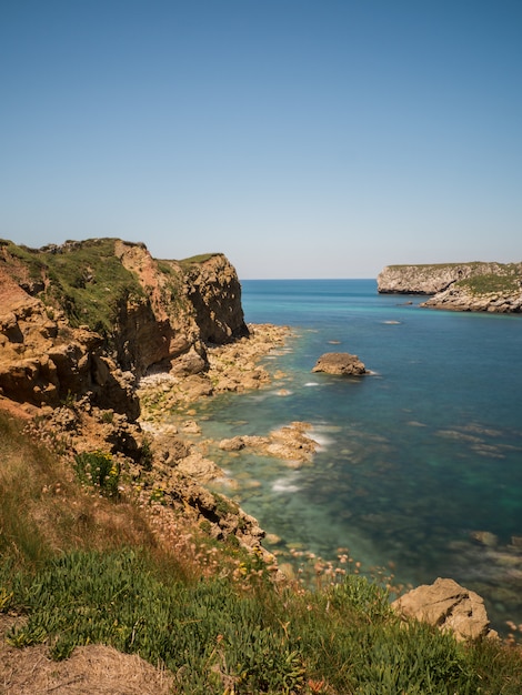 Rocky cliff landscape by the sea