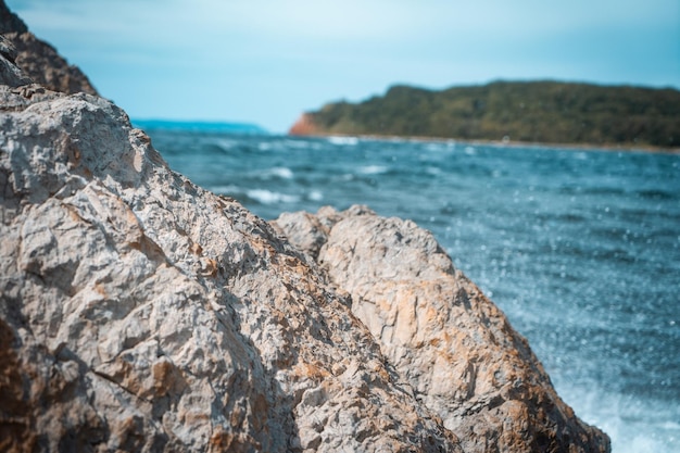 Rocky coast by the sea