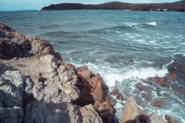 Rocky coast by the sea