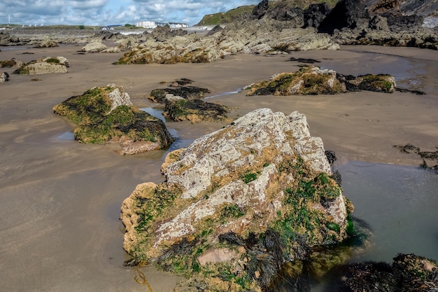 Rocky coastline at Bude in Cornwall