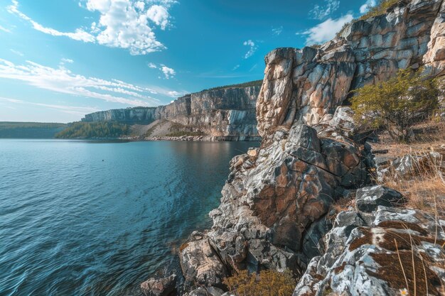 Rocky coastline near ocean