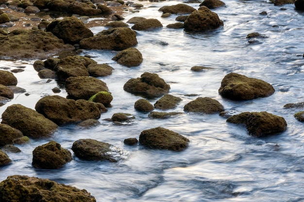 Rocky formations bathed by the sea