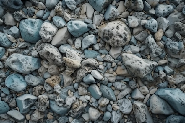 Rocky landscape with boulders and stones scattered across the terrain