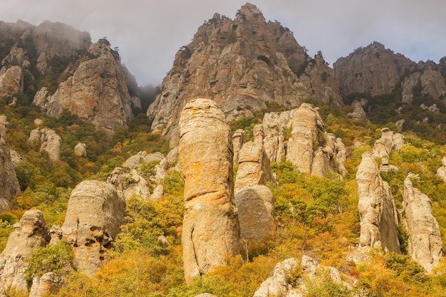 Rocky ledges at the top of the Demerdzhi mountain range