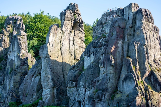 Rocky peaks under the sunlight