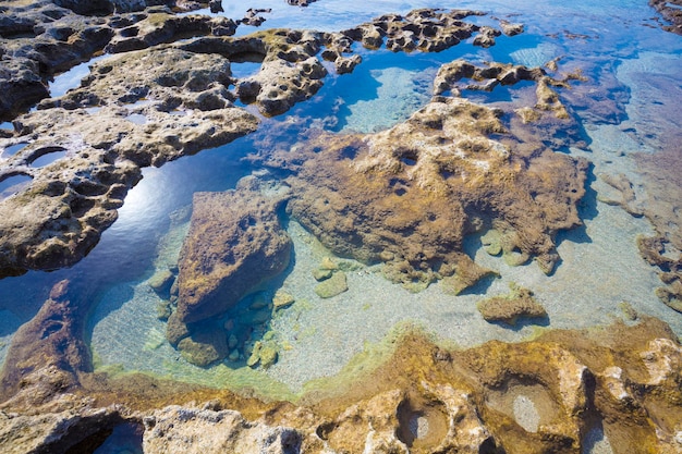 Rocky seashore Rosh Hanikra Sea Reserve Israel