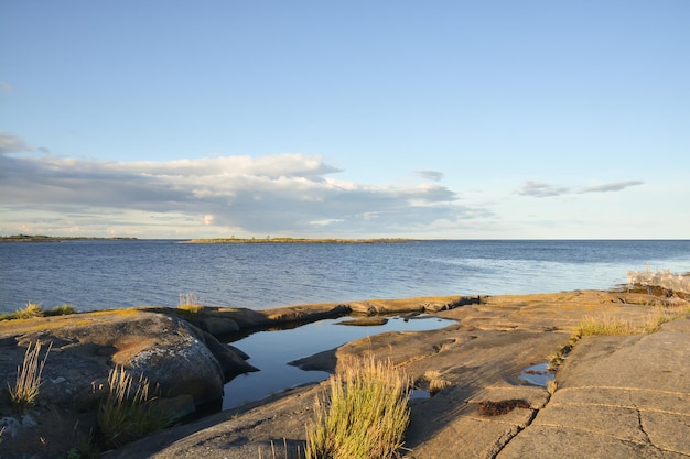 The rocky shore of the White Sea