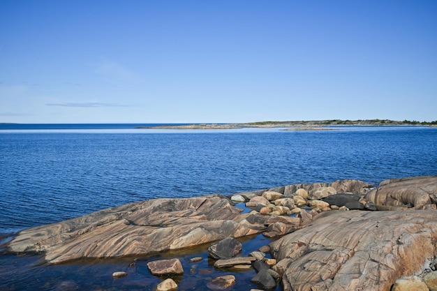 The rocky shore of the White Sea