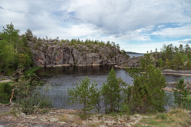 Rocky shores of a lake