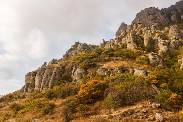 Rocky slope of the Demerdzhi mountain range