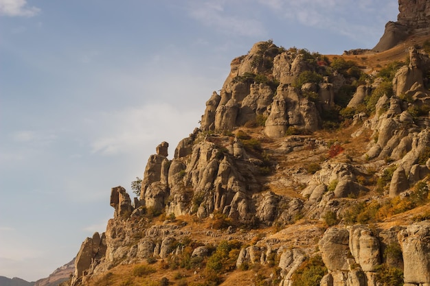 Rocky slope of the Demerdzhi mountain range