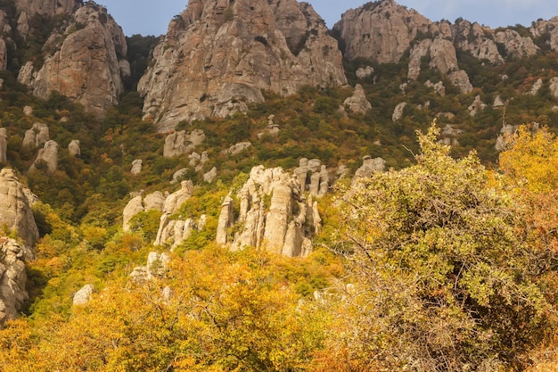 Rocky slope of the Demerdzhi mountain range