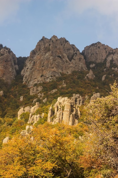 Rocky slope of the Demerdzhi mountain range