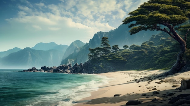 Rocky Tropical Island A Vray Tracing And Terragen Inspired Beachscape