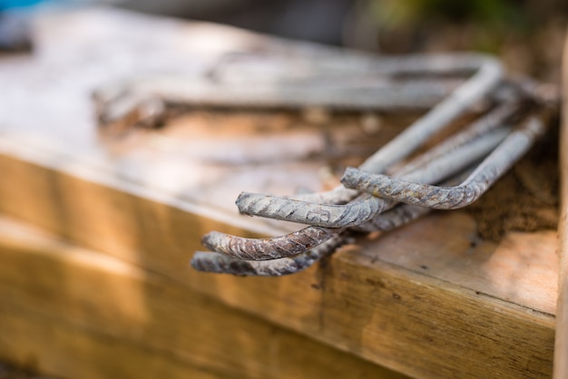 Rods for construction over a wooden table