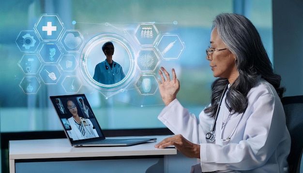 Photo the role of telemedicine in providing mental health care through virtual consultations