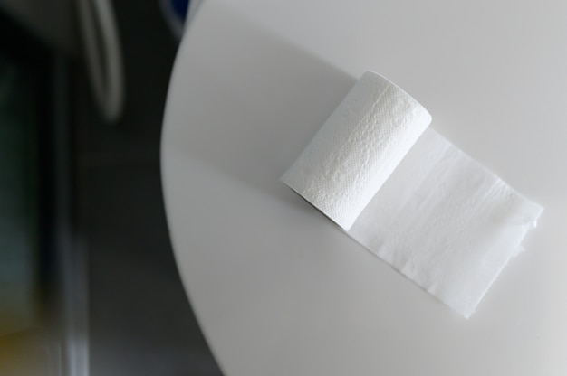 Roll Bathroom tissue or toilet paper in selective focus