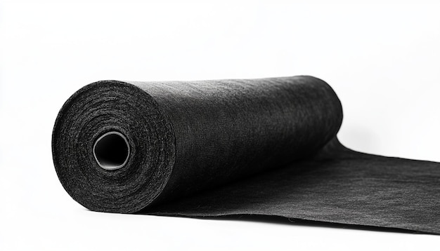 Photo a roll of black mat with the words  roll  on it